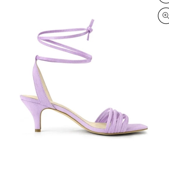 Allegra K Shoes - Allegra K Purple Kitten Heel Sandals